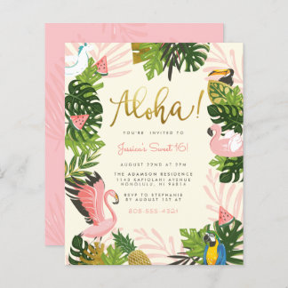 Budget Beige Aloha Hawaii Tropical Gold Geburtstag