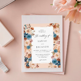 Budget Beige & Dusty Blue Floral Wedding S2 Flyer