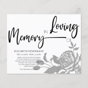 Budget Beileid/Danke. Flyer