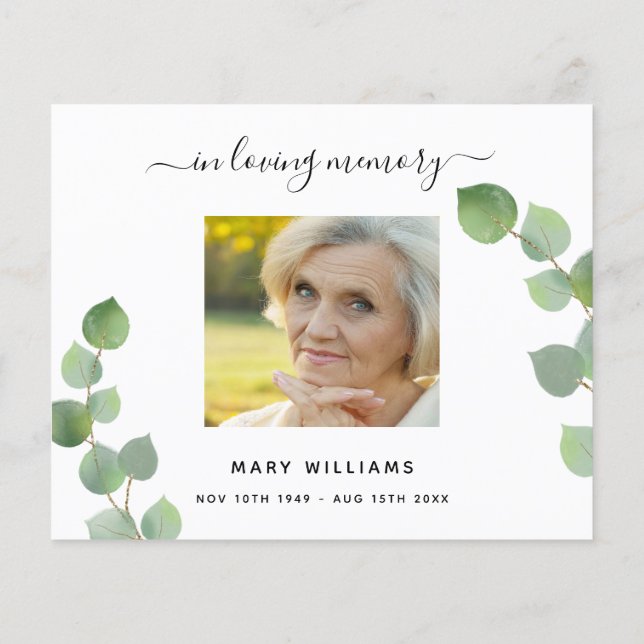 Budget Beileid eucalyptus white Foto vielen Dank (Rückseite)