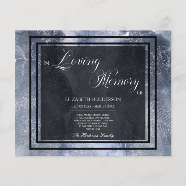 Budget Beileid In Loving Memory. Flyer (Vorne)