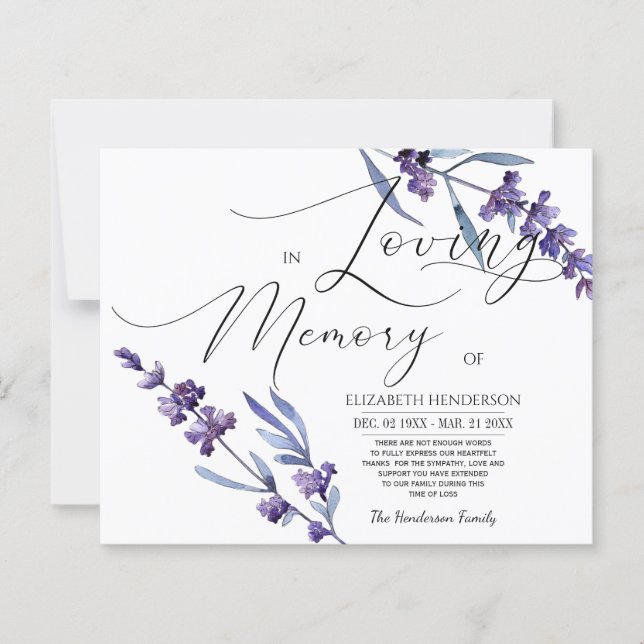 Budget Beileid Memory /Danke. (Vorderseite)