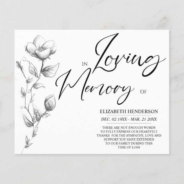 Budget Beileid Memory /Danke. Flyer (Vorne)