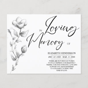 Budget Beileid Memory /Danke. Flyer