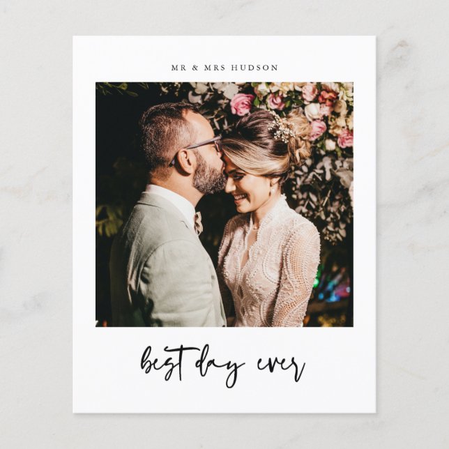 Budget Best Day Foto Dankeschön Card Flyer (Vorne)