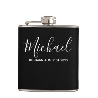 BUDGET Bestman Trauzeuge GIFTS Classic Black Flachmann