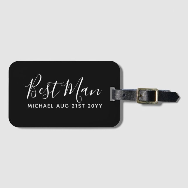 BUDGET Bestman Trauzeuge GIFTS Classic Black Gepäckanhänger (Vorderseite (Horizontal))
