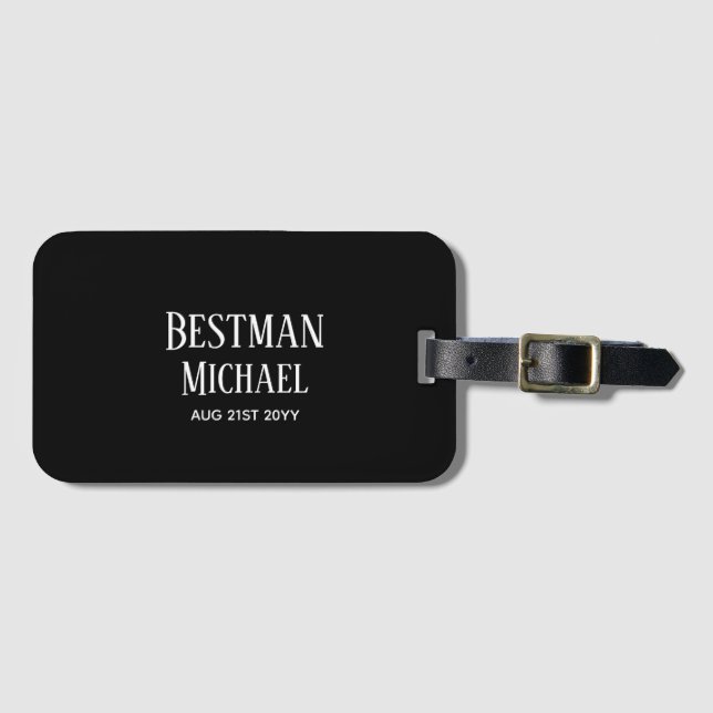 BUDGET Bestman Trauzeuge GIFTS Classic Black Gepäckanhänger (Vorderseite (Horizontal))