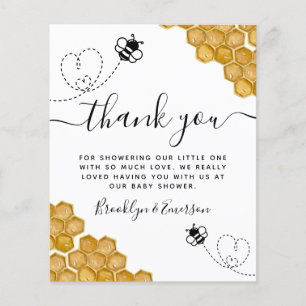 Budget Biene Honigwaben-Baby-Shower-Dankeskarte