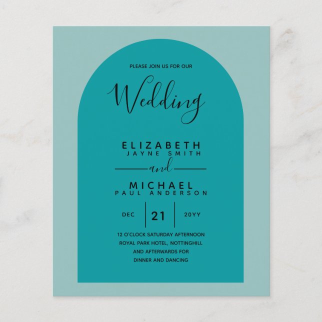 BUDGET Bilingual Spanish Boda English Wedding Flyer (Vorne)