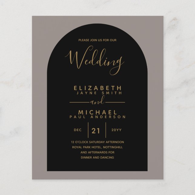 BUDGET Bilingual Spanish Boda English Wedding Flyer (Vorne)