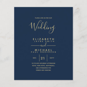 BUDGET Bilingual Spanish Boda English Wedding Flyer