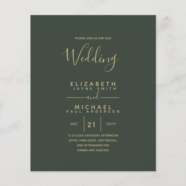 BUDGET Bilingual Spanish Boda English Wedding Flyer (Vorne)