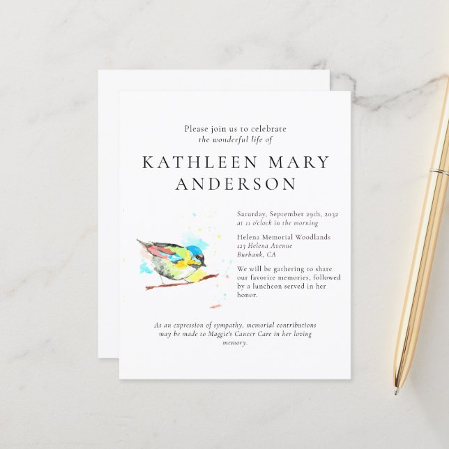 BUDGET-Bird-Begehung zum Leben (Vorderseite/Rückseite Beispiel)