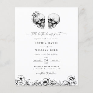 BUDGET Bis-zu-Tod-Totenkopf-Elegante-Goth-Hochzeit Flyer