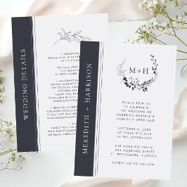 Budget Black and White Monogram Wedite