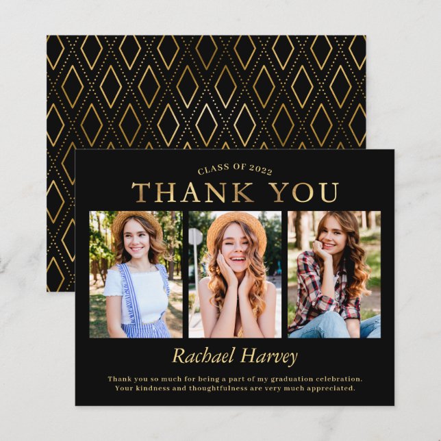 Budget Black Gold 3 Foto Abschluss Vielen Dank (Vorne/Hinten)