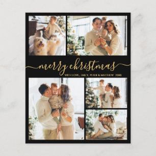 Budget Black Gold 5 Foto Collage Weihnachtskarte