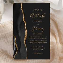Budget Black Gold Achat Dunkle Hochzeitseinladung