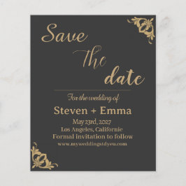 Budget Black Gold Agate Hochzeit Sichern Sie das D Flyer