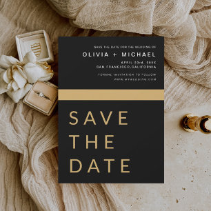 Budget Black Gold Save the Date Elegant Flyer
