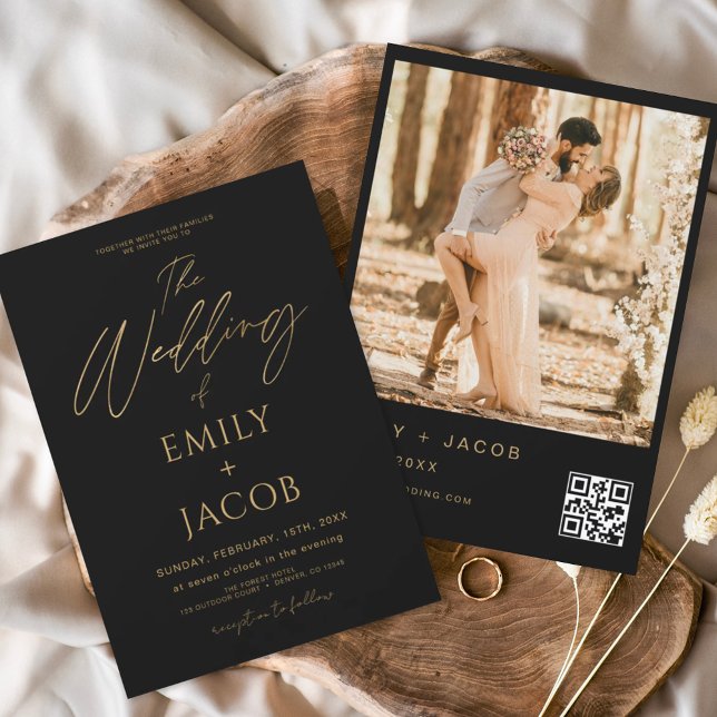 Budget Black Gold Wedding QR Code Foto Script (Von Creator hochgeladen)