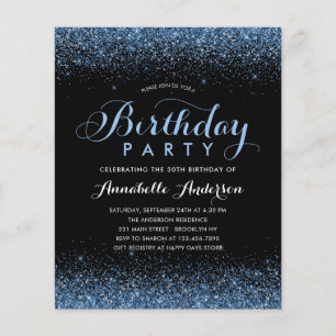 Budget Black Navy Blue Glitzer jedes Alter Geburts