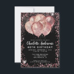 Budget Black Rose Gold Glitzer Ballon Geburtstag Mitteilungskarte<br><div class="desc">Moderne Glam Imitate Rosa Rose Gold Schwarzer Glitzer Blitze Elegante Stilvolle Einladung zum Geburtstag</div>