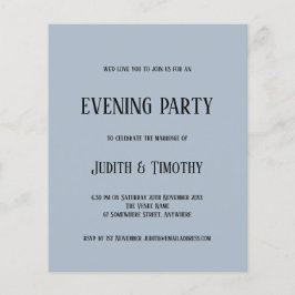 Budget Black Text Dusty Blue Abend Party laden