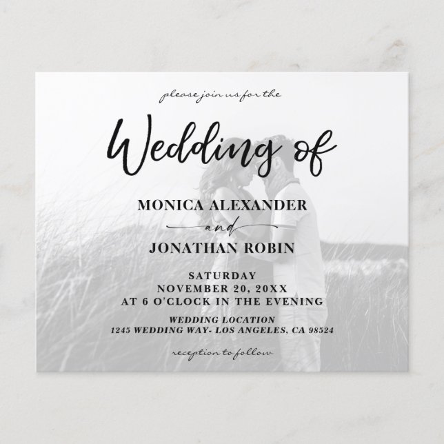 Budget Black Wh Foto Horizontal 2 Wedding Flyer (Vorne)