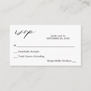 Budget Black & White Calligrafy 2 no Meal UAWG Begleitkarte