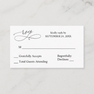 Budget Black & White Calligrafy 7 UAWG no Meal Begleitkarte