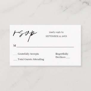 Budget Black & White Calligrafy 8 UAWG no Meal Begleitkarte