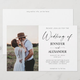 Budget Black & White Calligraphy Einfache Hochzeit