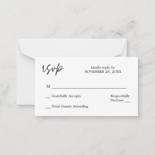 Budget Black & White Calligraphy No Male UAWG Mitteilungskarte