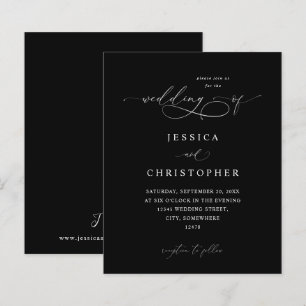 Budget Black & White Moderne Kalligrafie 3 Wedding