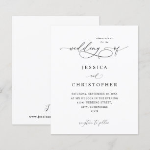 Budget Black & White Moderne Kalligraphie 3 Hochze