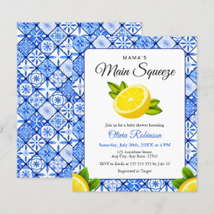 Budget Blau Mama's Main Squeeze Babyparty-Einladun