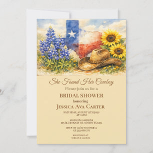 Budget Blaue Bonnet Sonnenblume Brautparty Einladung