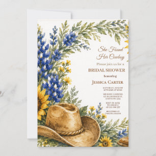 Budget Blaue Bonnet Sonnenblume Brautparty Einladung