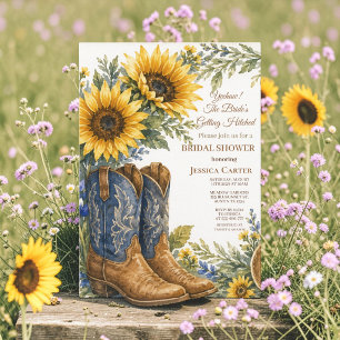 Budget Blaues Bonnet Sonnenblume Brautparty Einladung