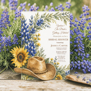 Budget Blaues Bonnet Sonnenblume Brautparty  Einladung