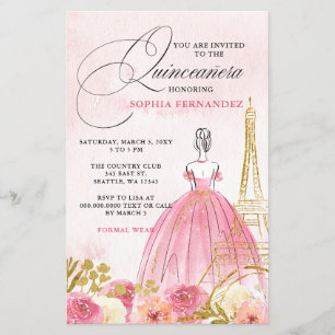 Budget Blink Pink Eiffel Tower Paris Quinceañera