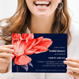 BUDGET Blooming Flower Orange Navy Bridal Shower