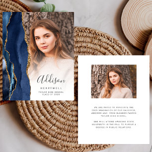 Budget Blue Agate Foto Abschluss Ankündigung