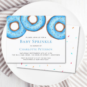 Budget Blue Donuts Boy Baby Sprinkle Einladung
