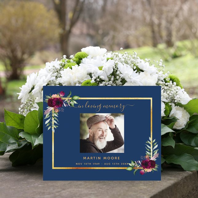 Budget blue floral burgundy thank you photo (Von Creator hochgeladen)