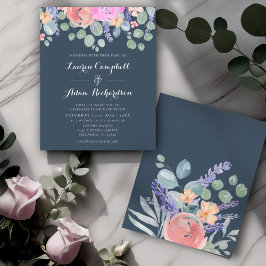 Budget Blue Floral & Eucalyptus Watercolor Wedding