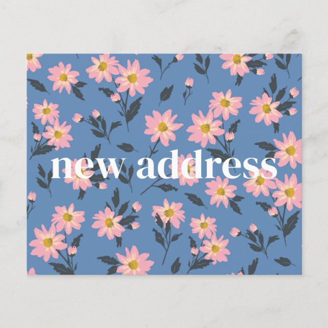 Budget Blue Floral Wir haben neue Zuhause Moving C (Vorderseite)
