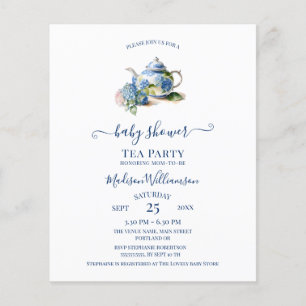 Budget Blue Hydrangea Baby Dusche Tee Party